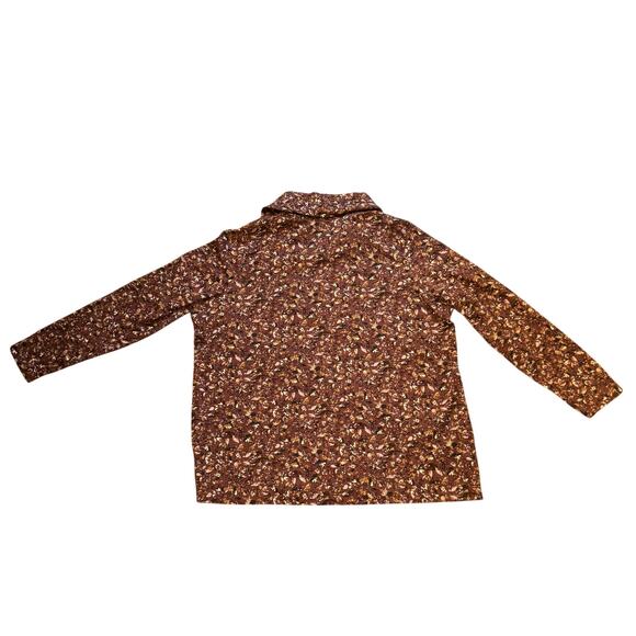 L.L. Bean Supima Cotton Turtleneck Top Women’s 2X Plus Burgundy Abstract Print - Picture 2 of 4